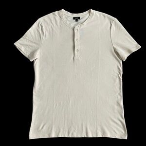 Express Henley Short Sleeve Shirt Men’s Size M Ivory Cotton Comfortable